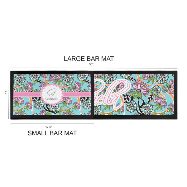 Summer Flowers Bar Mats - Sizing Chart