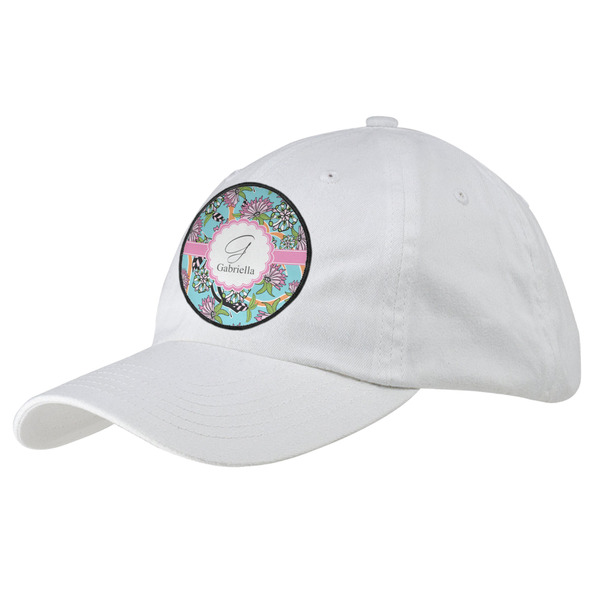 Custom Summer Flowers Baseball Cap - White (Personalized)