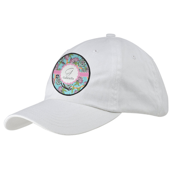 Custom Summer Flowers Baseball Cap - White (Personalized)