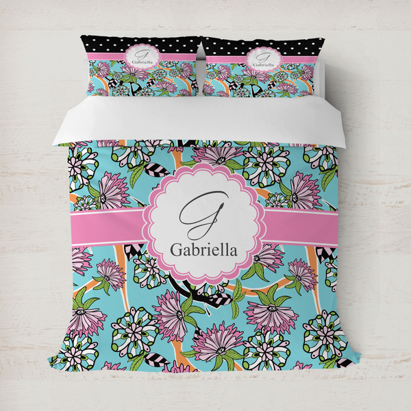Custom Summer Flowers Duvet Cover Set - Full / Queen (Personalized)