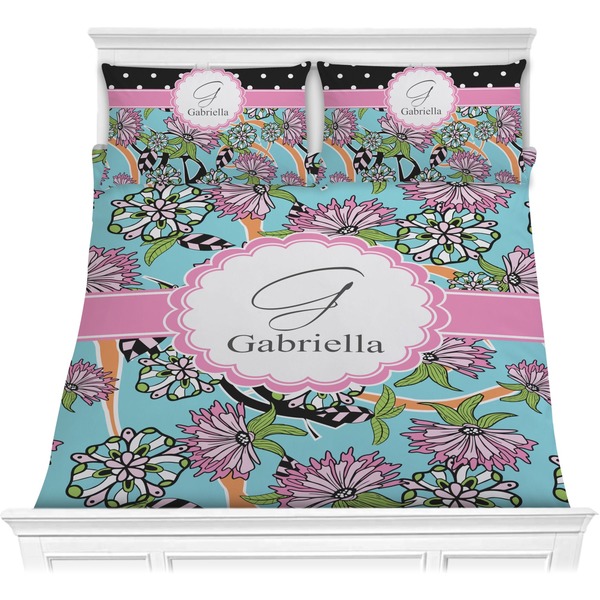 Custom Summer Flowers Comforter Set - Full / Queen (Personalized)