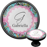 Summer Flowers Cabinet Knob (Black) (Personalized)