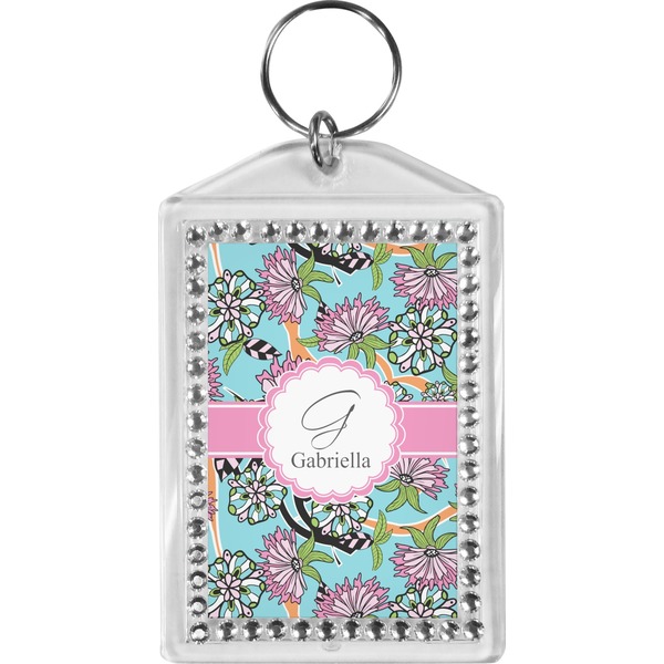 Custom Summer Flowers Bling Keychain (Personalized)