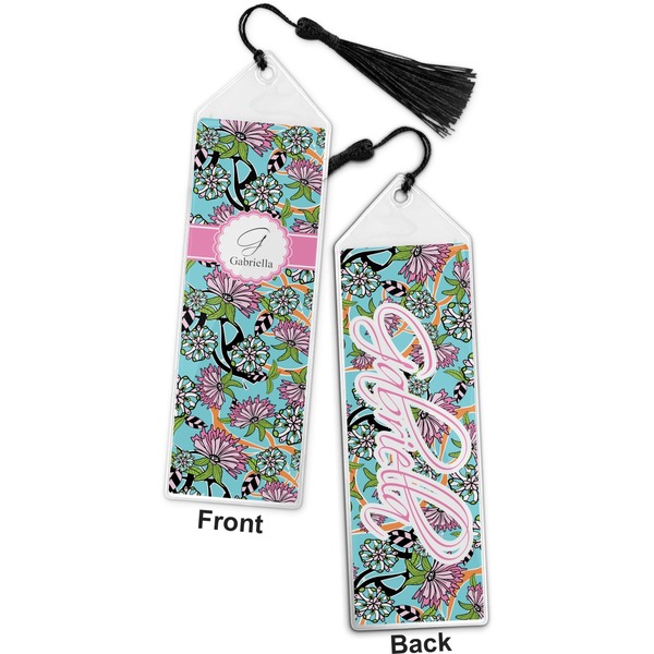 Summer Flowers Bookmark with tassel - Front and Back