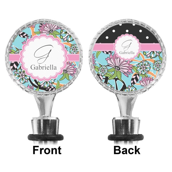 Summer Flowers Bottle Stopper - Front and Back