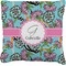Summer Flowers Faux-Linen Throw Pillow 18" (Personalized)