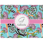 Summer Flowers Woven Fabric Placemat - Twill w/ Name and Initial