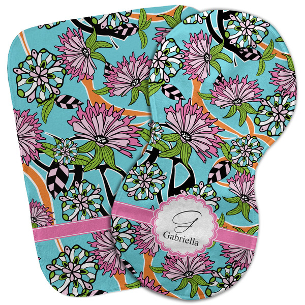 Custom Summer Flowers Burp Cloth (Personalized)