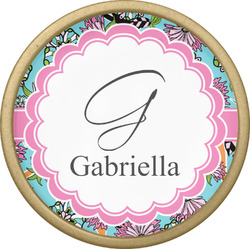 Summer Flowers Cabinet Knob - Gold (Personalized)
