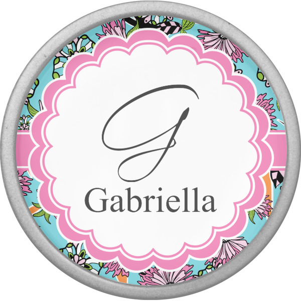 Summer Flowers Cabinet Knob - Nickel - Front