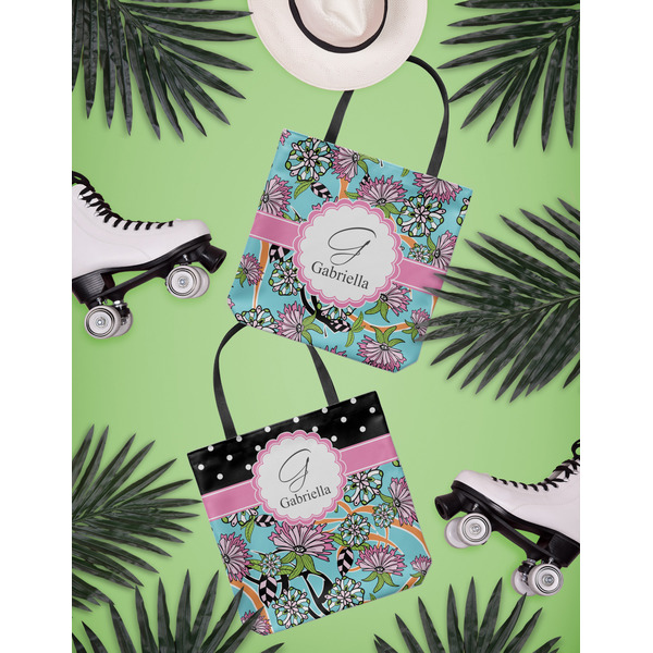 Summer Flowers Canvas Tote Lifestyle Front and Back