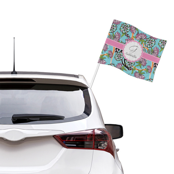 Summer Flowers Car Flag - Large - LIFESTYLE