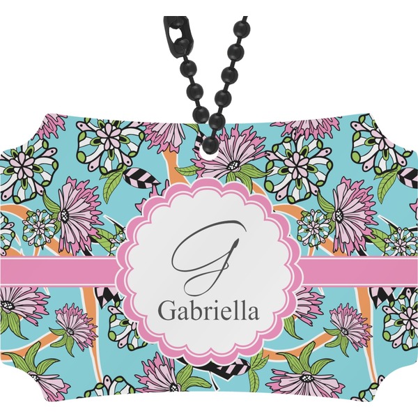 Custom Summer Flowers Rear View Mirror Ornament (Personalized)