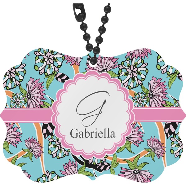 Custom Summer Flowers Rear View Mirror Charm (Personalized)