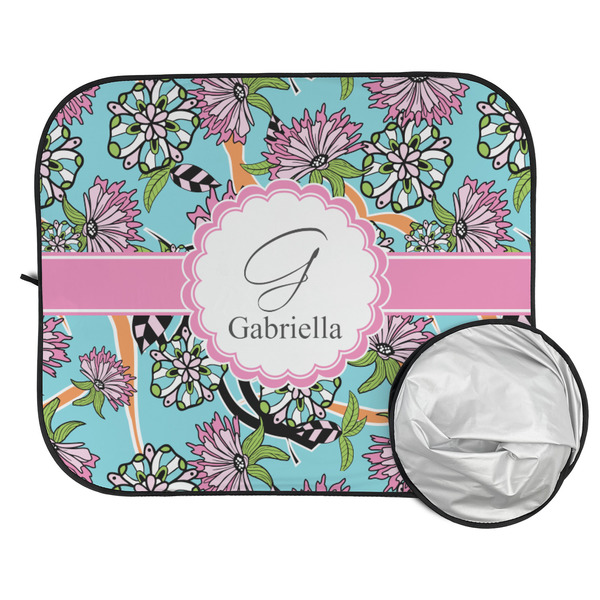 Summer Flowers Car Sun Shades - FOLDED & UNFOLDED