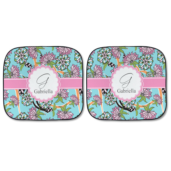 Summer Flowers Car Sun Shades - FRONT