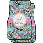 Summer Flowers Car Floor Mats (Front Seat) (Personalized)