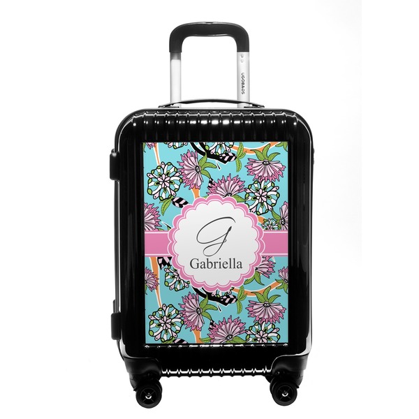Custom Summer Flowers Carry On Hard Shell Suitcase (Personalized)