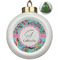 Summer Flowers Ceramic Christmas Ornament - Xmas Tree (Front View)