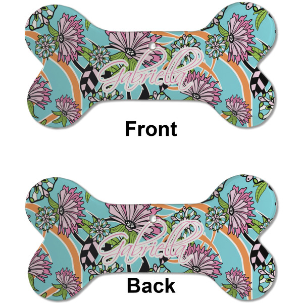 Summer Flowers Ceramic Flat Ornament - Bone Front & Back (APPROVAL)