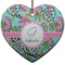 Summer Flowers Ceramic Flat Ornament - Heart (Front)