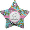 Summer Flowers Ceramic Flat Ornament - Star (Front)