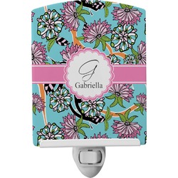Summer Flowers Ceramic Night Light (Personalized)