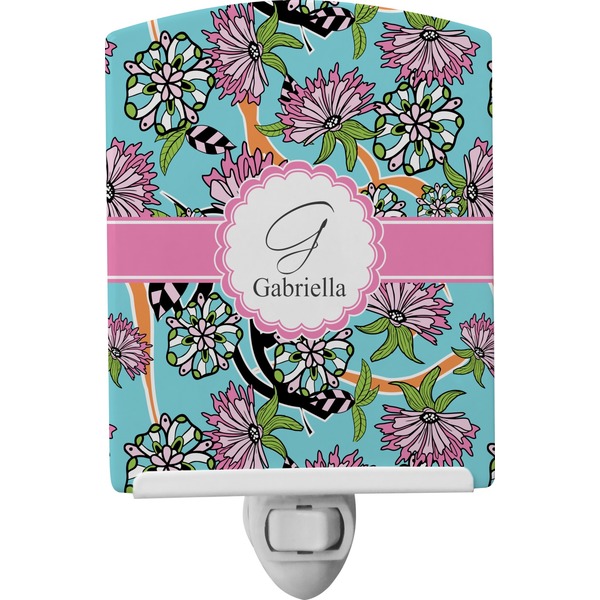 Custom Summer Flowers Ceramic Night Light (Personalized)