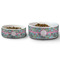 Summer Flowers Ceramic Dog Bowls - Size Comparison