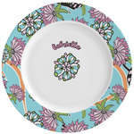 Summer Flowers Ceramic Dinner Plates (Set of 4) (Personalized)
