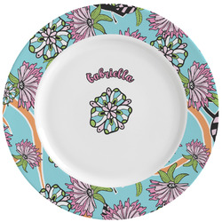 Summer Flowers Ceramic Dinner Plates (Set of 4) (Personalized)