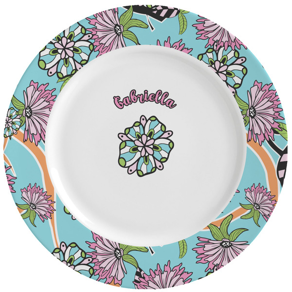 Custom Summer Flowers Ceramic Dinner Plates (Set of 4) (Personalized)