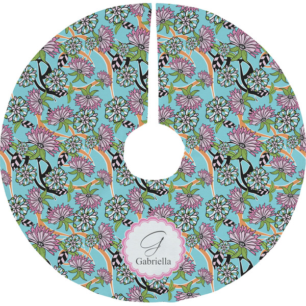 Custom Summer Flowers Tree Skirt (Personalized)
