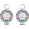 Summer Flowers Circle Keychain (Front + Back)