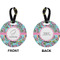 Summer Flowers Circle Luggage Tag (Front + Back)