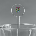 Summer Flowers 5.5" Round Plastic Stir Sticks - Clear (Personalized)