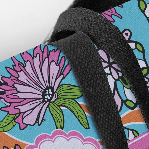 Summer Flowers Closeup of Tote w/Black Handles