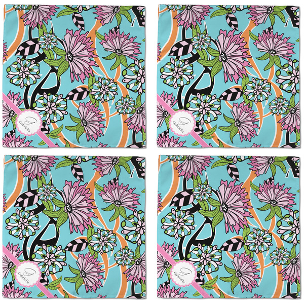Summer Flowers Cloth Napkins - Personalized Dinner (APPROVAL) Set of 4