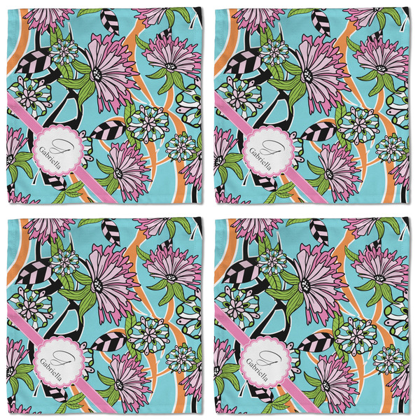 Summer Flowers Cloth Napkins - Personalized Lunch (APPROVAL) Set of 4