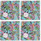 Summer Flowers Cloth Napkins - Personalized Lunch (APPROVAL) Set of 4