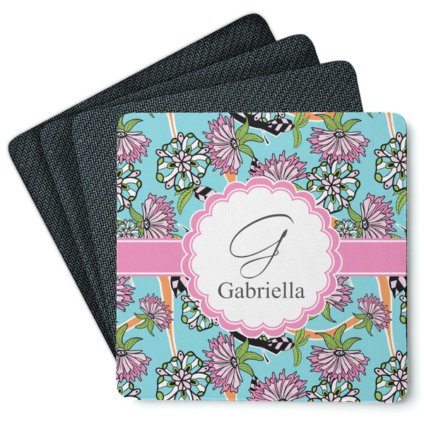 Summer Flowers Coaster Rubber Back - Main