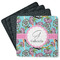 Summer Flowers Square Rubber Backed Coasters - Set of 4 (Personalized)