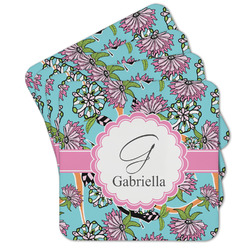 Summer Flowers Cork Coaster - Set of 4 w/ Name and Initial