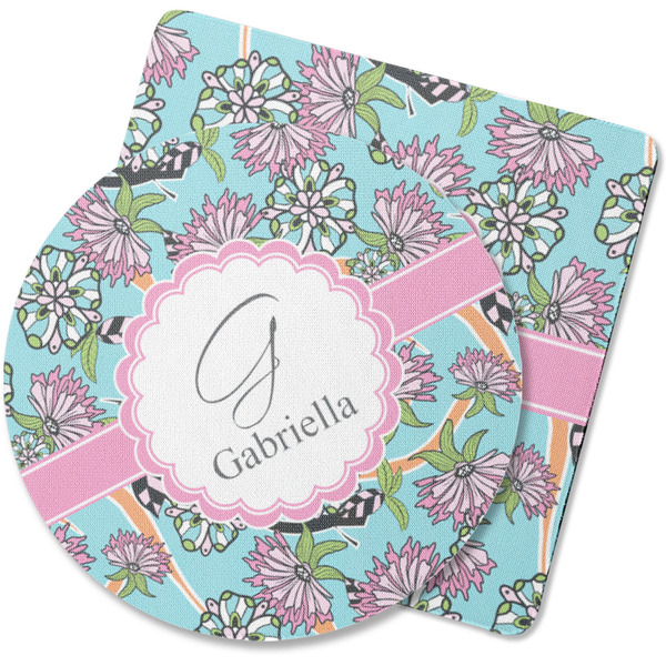 Custom Summer Flowers Rubber Backed Coaster (Personalized)