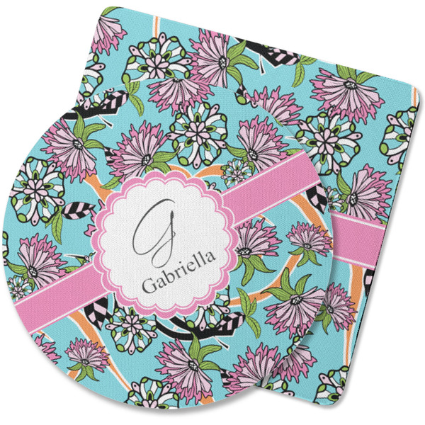 Custom Summer Flowers Rubber Backed Coaster (Personalized)
