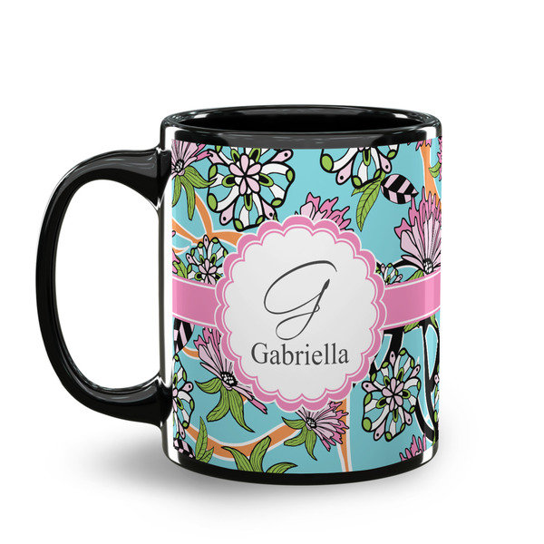 Summer Flowers Coffee Mug - 11 oz - Black