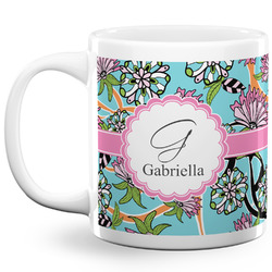 Summer Flowers 20 Oz Coffee Mug - White (Personalized)