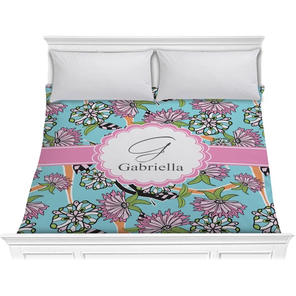Custom Summer Flowers Comforter - King (Personalized)