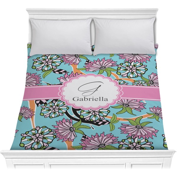 Custom Summer Flowers Comforter - Full / Queen (Personalized)
