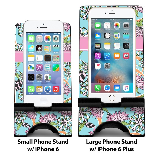 Summer Flowers Compare Phone Stand Sizes - with iPhones